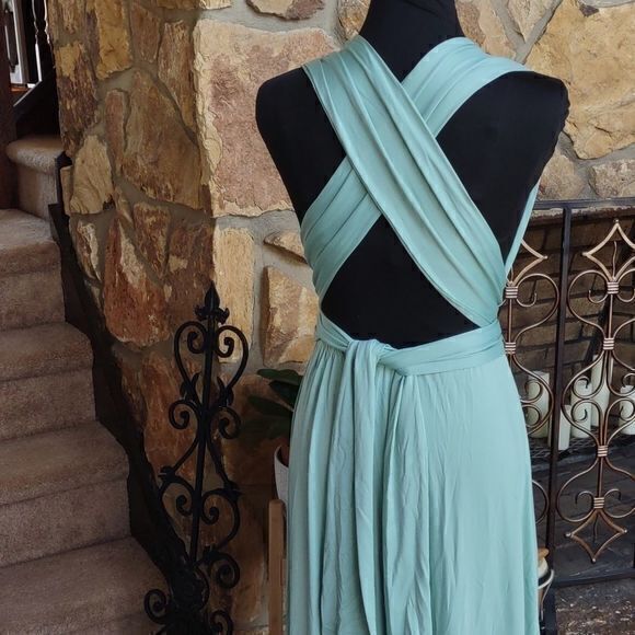 Seafoam Green Infinity Maxi Dress SzM‎ - Picture 4 of 12